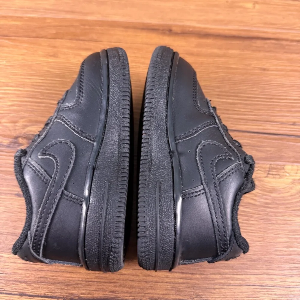 Nike Air Force‎ 1 Sneakers Size 6C Triple Black Leather Shoes